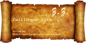 Zwillinger Zita névjegykártya